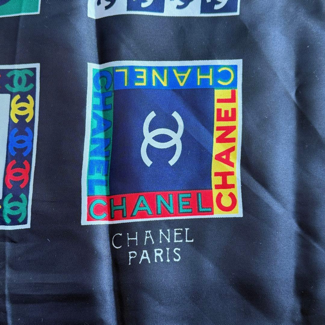 CHANEL シャネル　シルク　スカーフ　総柄　ココマーク　カラフル 希少 レア