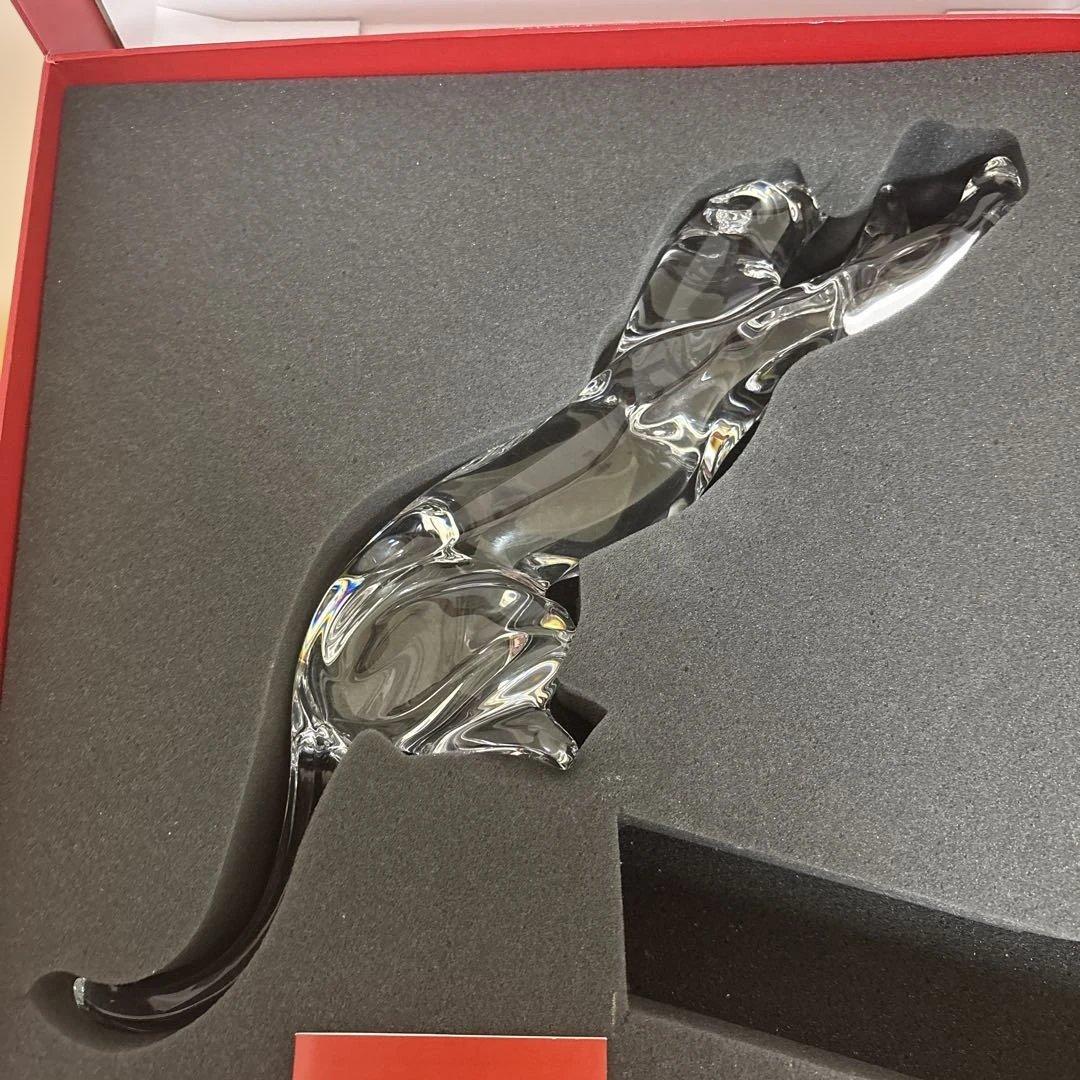 バカラ　パンサーリープ　クリスタルガラス置き物