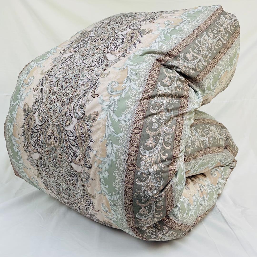 羽毛布団 シングル 増量 抗菌防臭羽毛 ピンクグリーン 日本製　特別価格 PGR