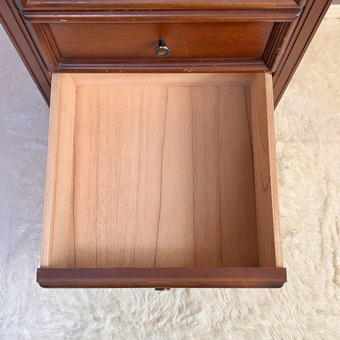 アンティーク調 5段チェスト 天然木 収納棚 コンソール クラシック レトロ