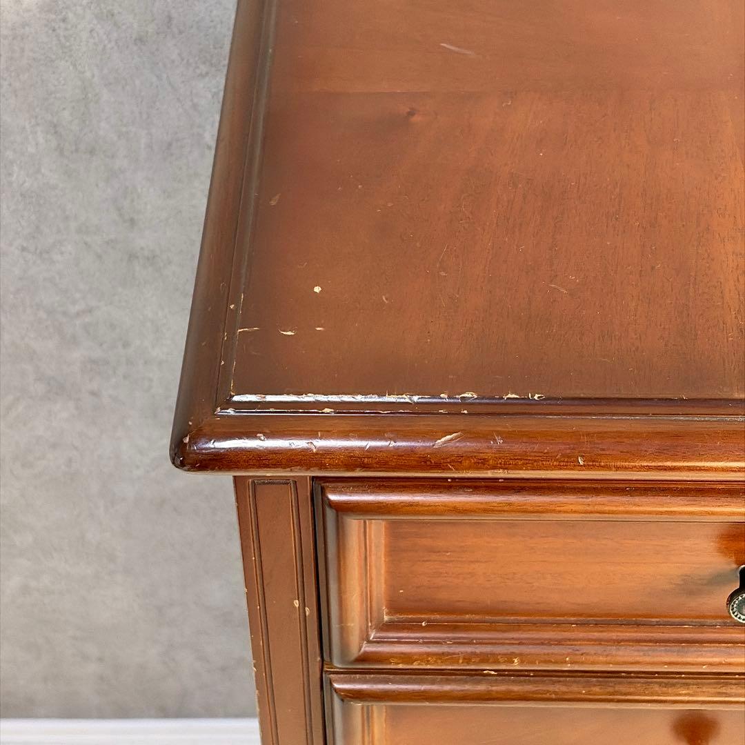 アンティーク調 5段チェスト 天然木 収納棚 コンソール クラシック レトロ