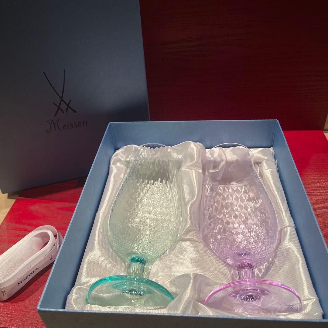 MEISSEN マイセン ペア ビアグラス 波の戯れ