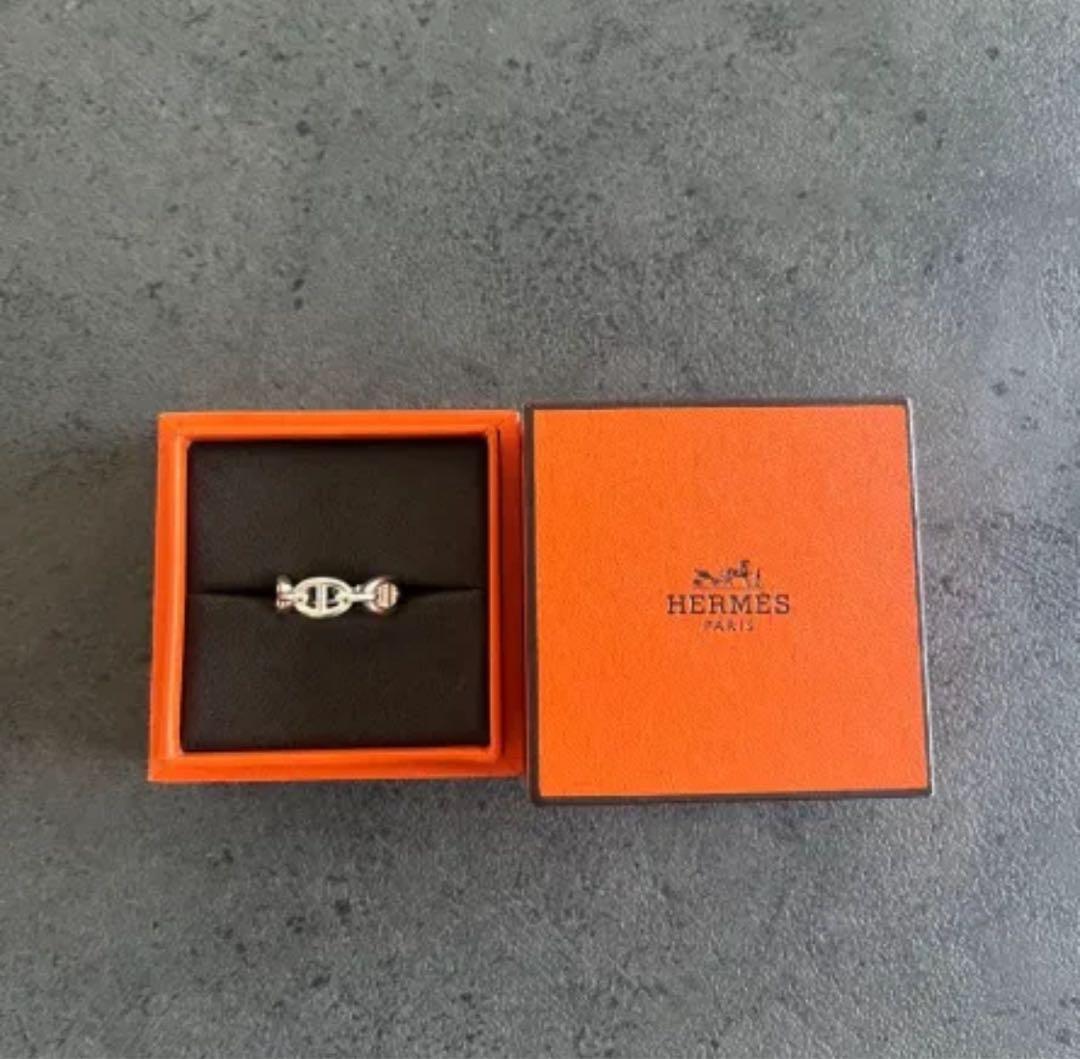 HERMES アンシェネリング 55号 シルバー　証明書付き