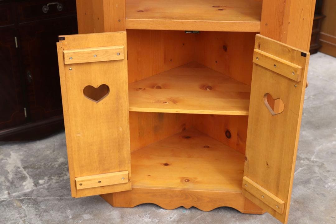 GMIK83○パイン材 コーナーキャビネット 飾り棚 リビングボード シェルフ