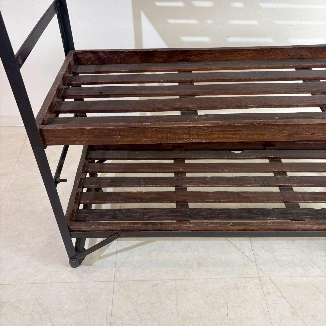 クラッシュゲート　キャスターワゴン　シェルフ　古材