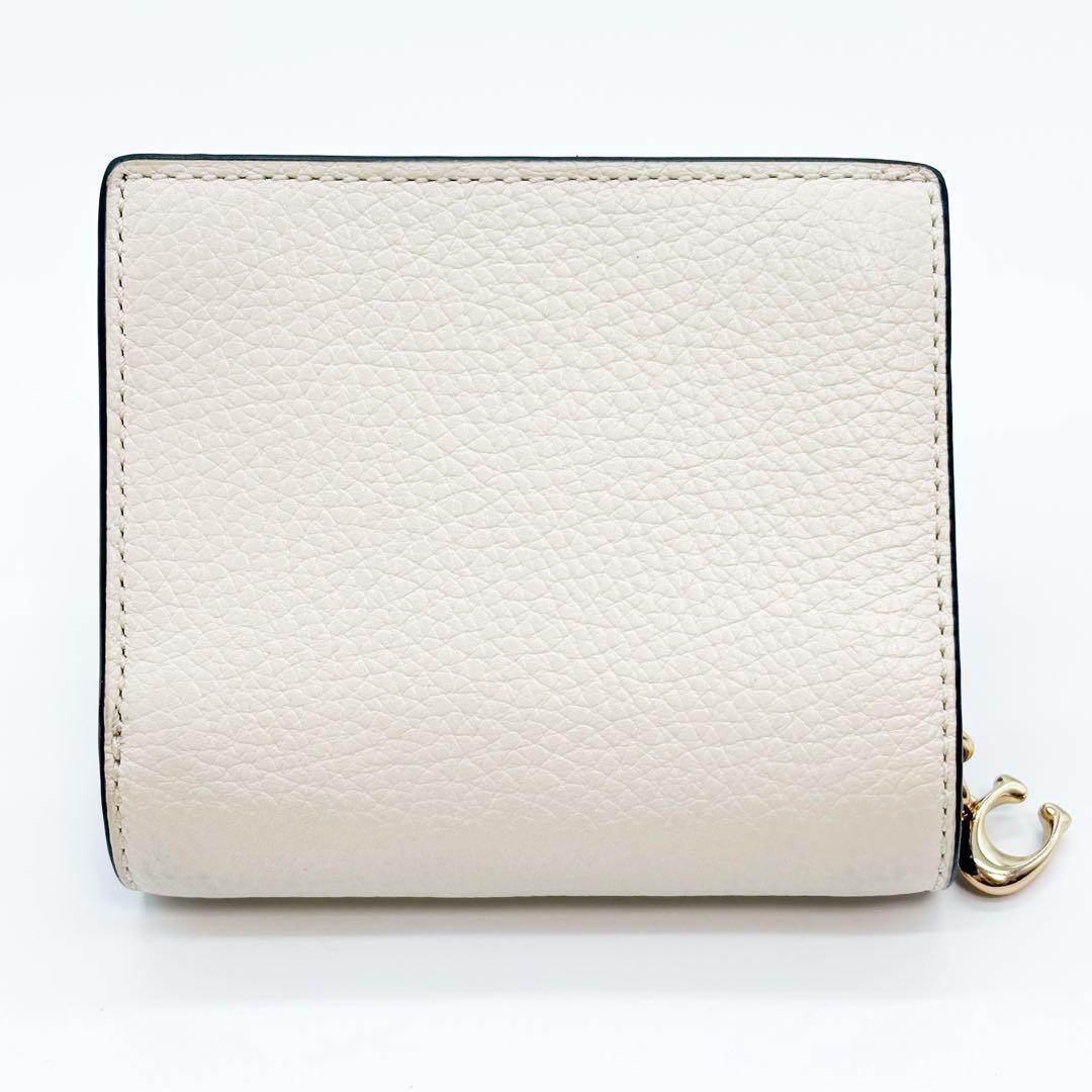 ♡美品♡ COACH コーチ 2つ折り財布 ホワイト系 レザー