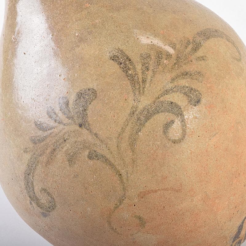 朝鮮美術　李朝　高麗青磁　鉄絵　草文　碗口瓶　時代箱付　M　R7852B