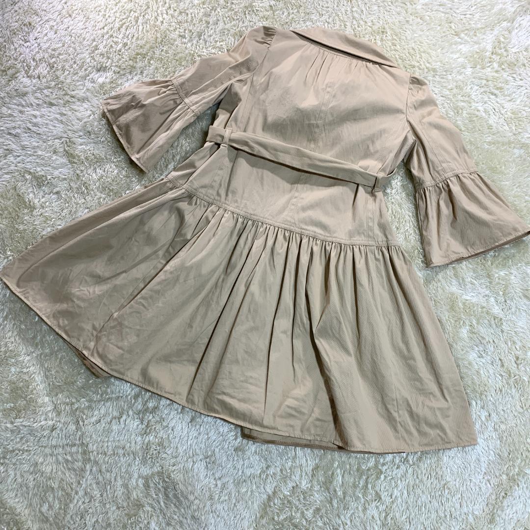 バーバリーブルーレーベル ノバチェック トレンチコート フレア 38 リボン