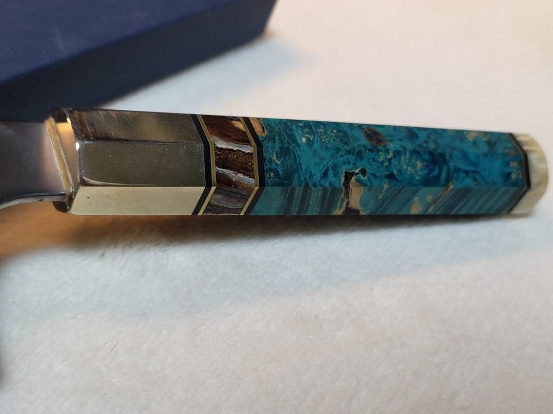 水野鍛錬　五代作　牛刀　水本焼　青二　240mm