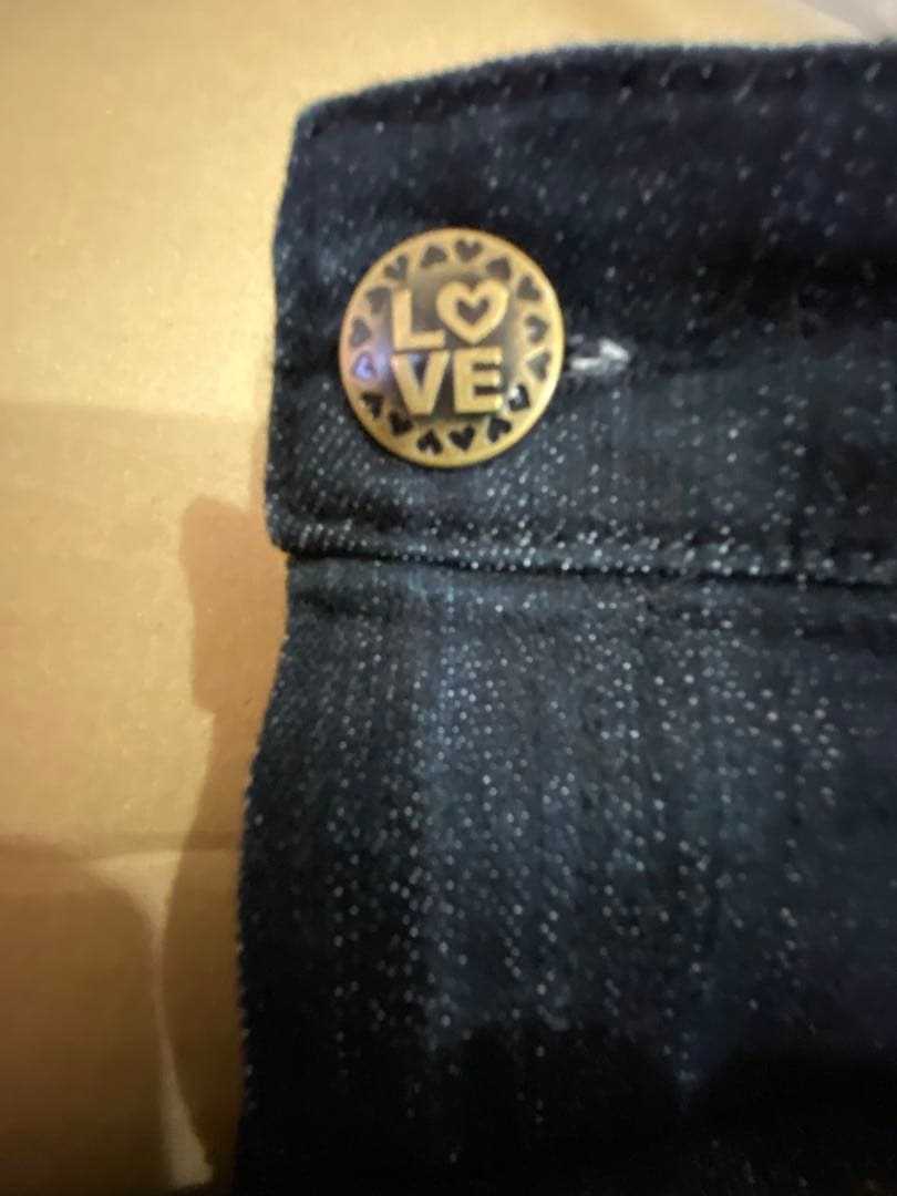 アンドラブ♥️新作★むっちゃ幸せハート刺繍のストレートデニム3L完売品