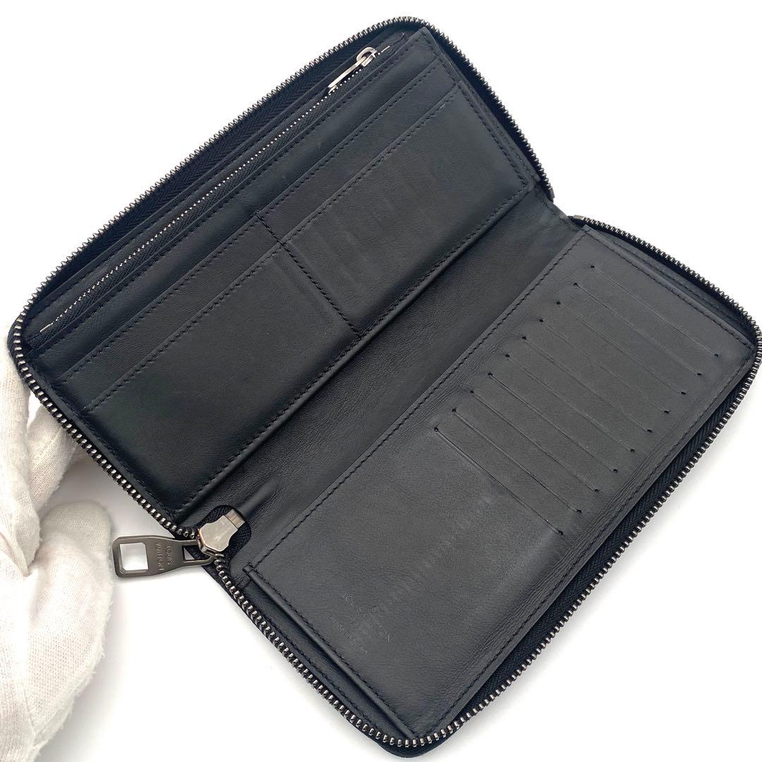 ルイヴィトン ダミエ アンフィニ ジッピーウォレット ヴェルティカル 長財布 黒