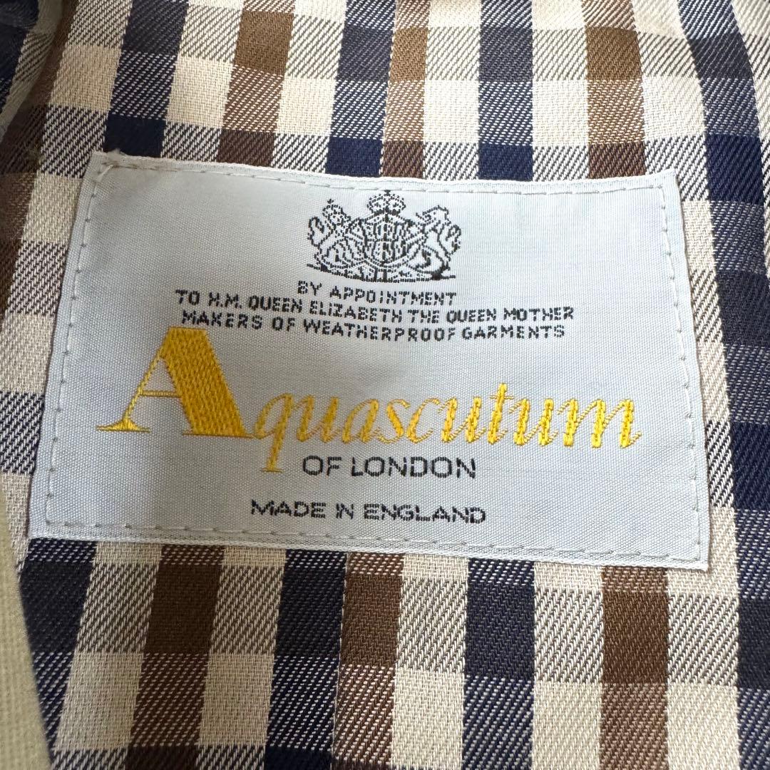 極美品★アクアスキュータム トレンチコート 英国製 大きいサイズ 3XL相当