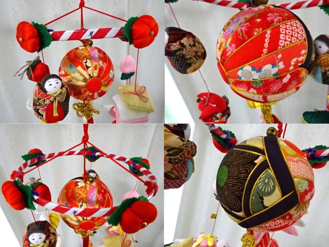 【3】縁起の良い柳川さげもん　木目込み鞠　吊るし雛　ハンドメイド　ひな祭り