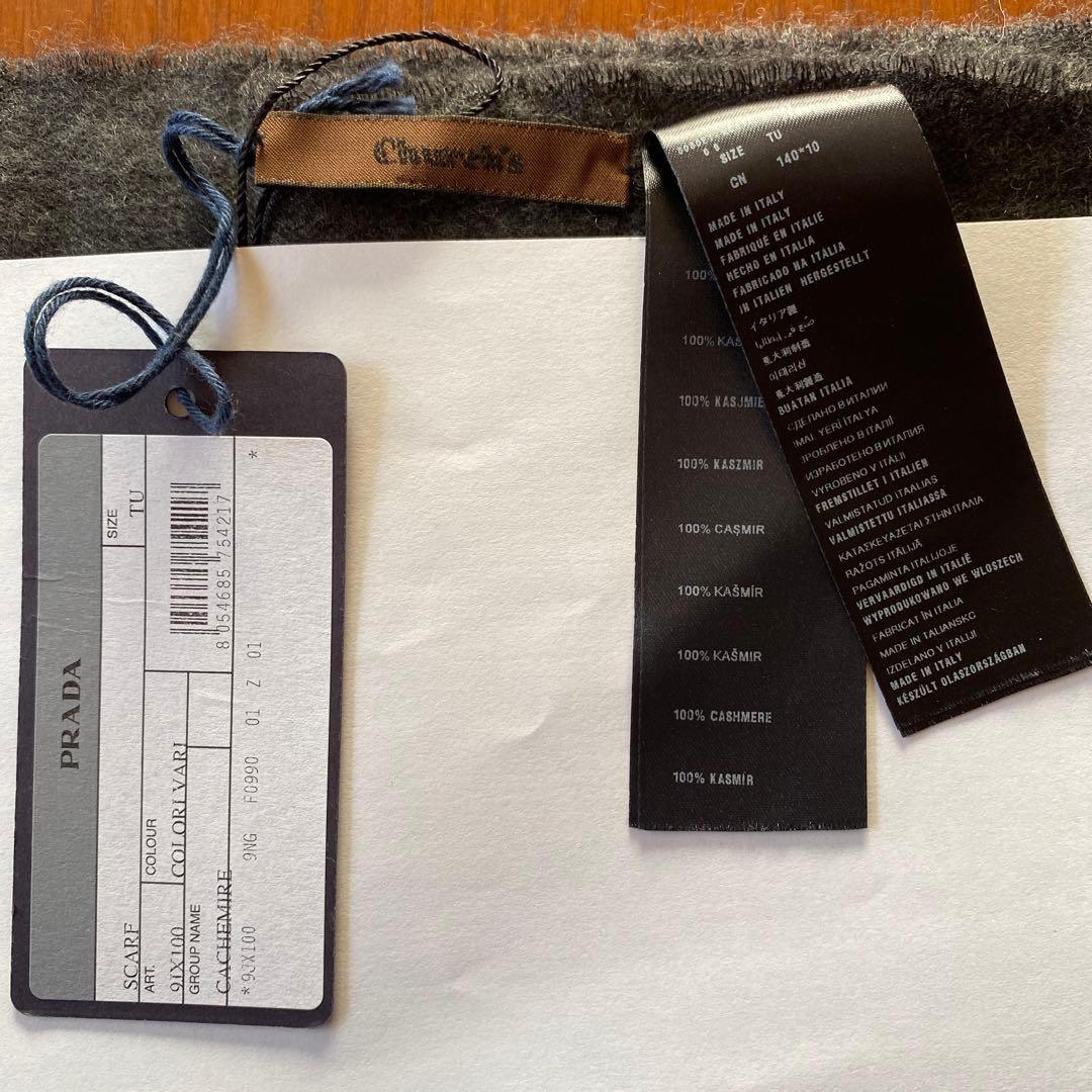 PRADA. カシミヤ100%正規品075made in Italy新品マフラー