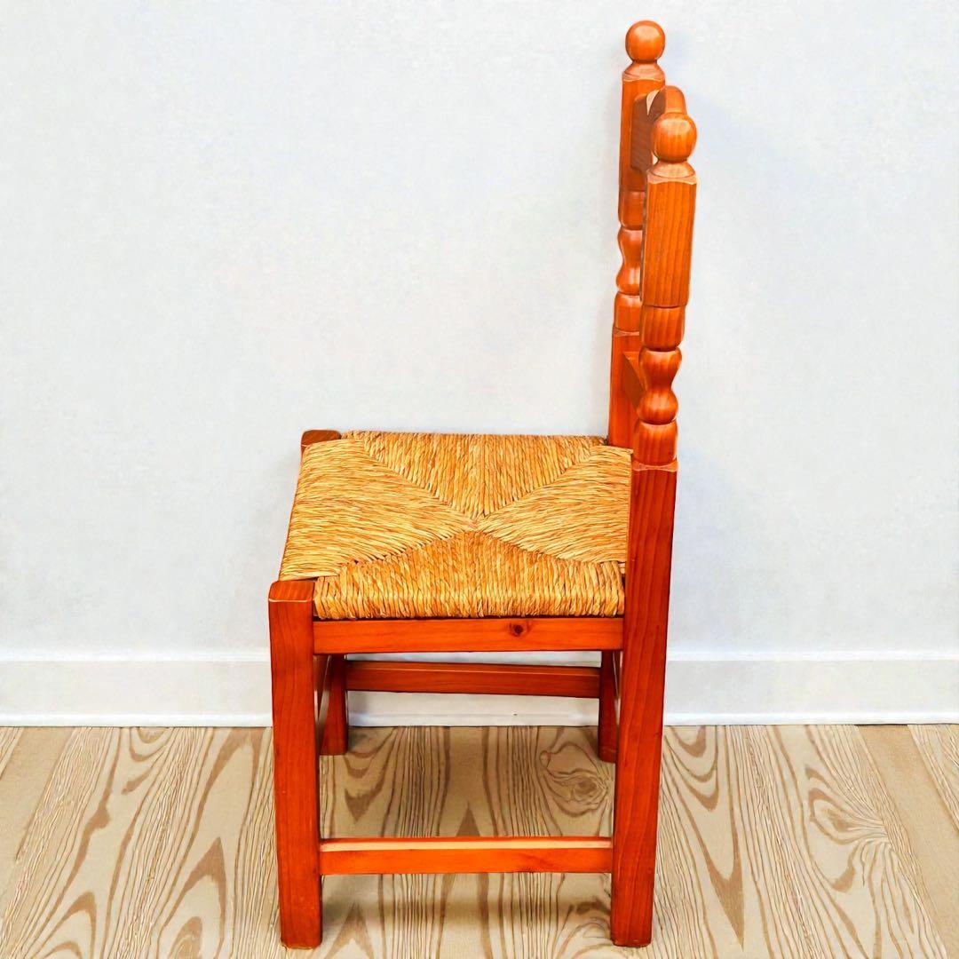 美品✨2脚セット❣️木製 カントリーチェア ラッシュシート ダイニングチェア