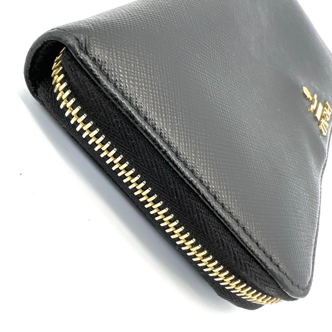 訳あり★プラダ PRADA 長財布 ラウンドファスナー サフィアーノ ブラック