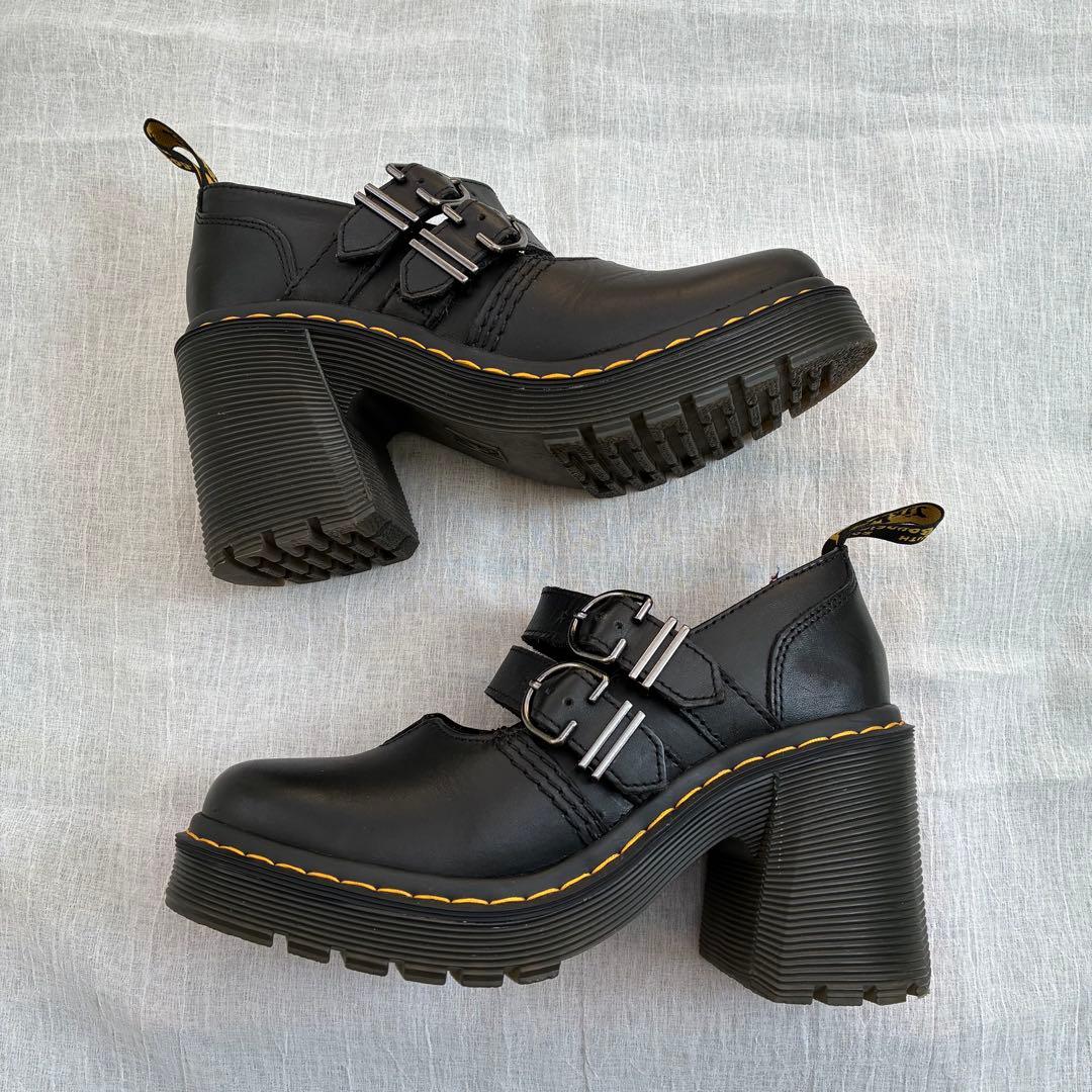 【美品】ドクターマーチン メリージェーンシューズ チャンキーヒール UK4 黒