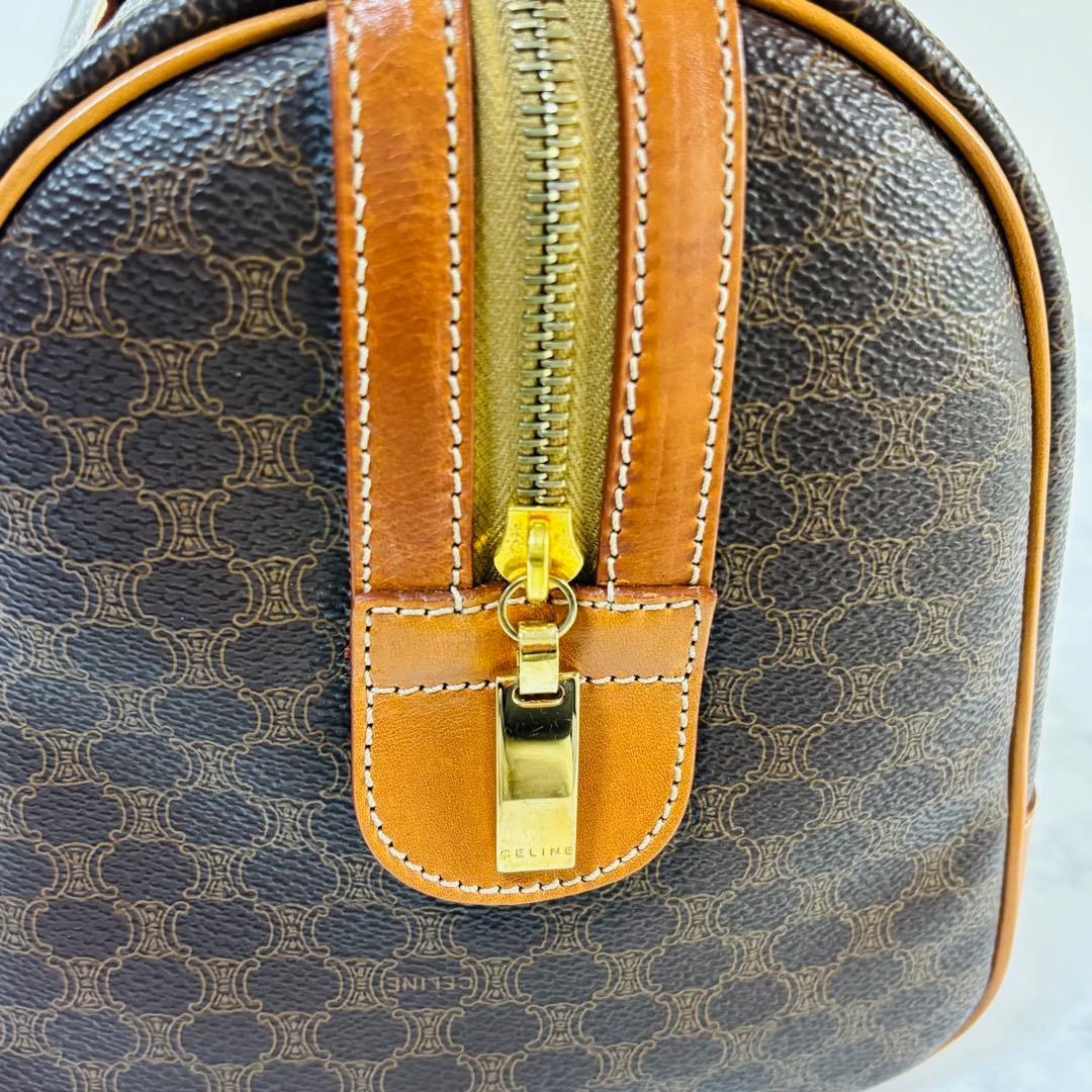 CELINE セリーヌ　ブラウン ハニカムパターン ボストンバッグ