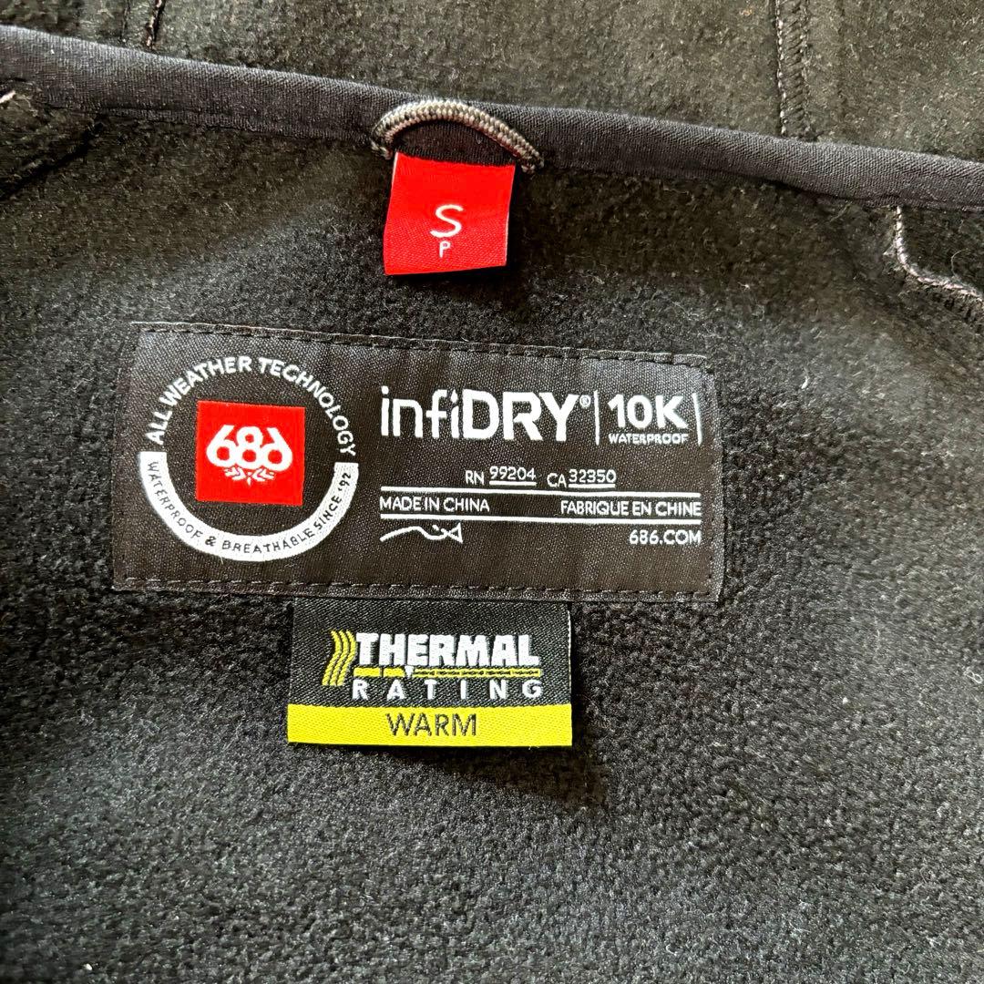 新作 686 スノボ ジャケット infiDRY  フード