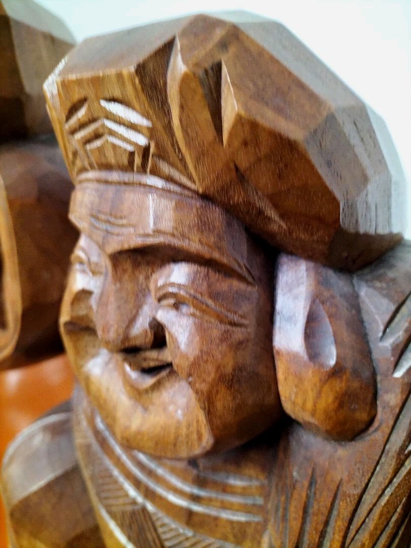 大黒様一刀彫　特大　銘有り