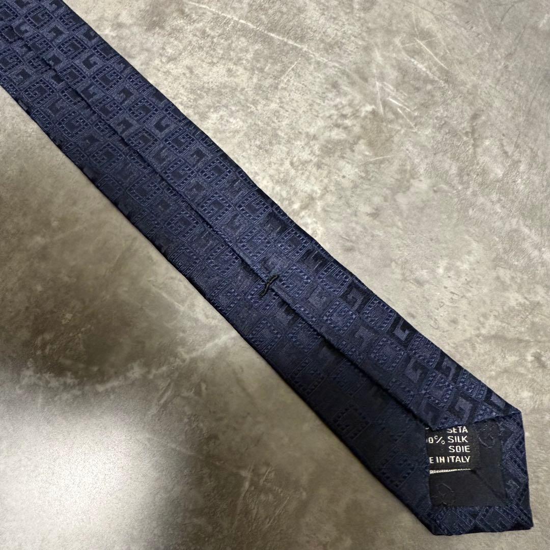 未使用級 GUCCI グッチ ネクタイ G柄 ネイビー ハイブランド シルク