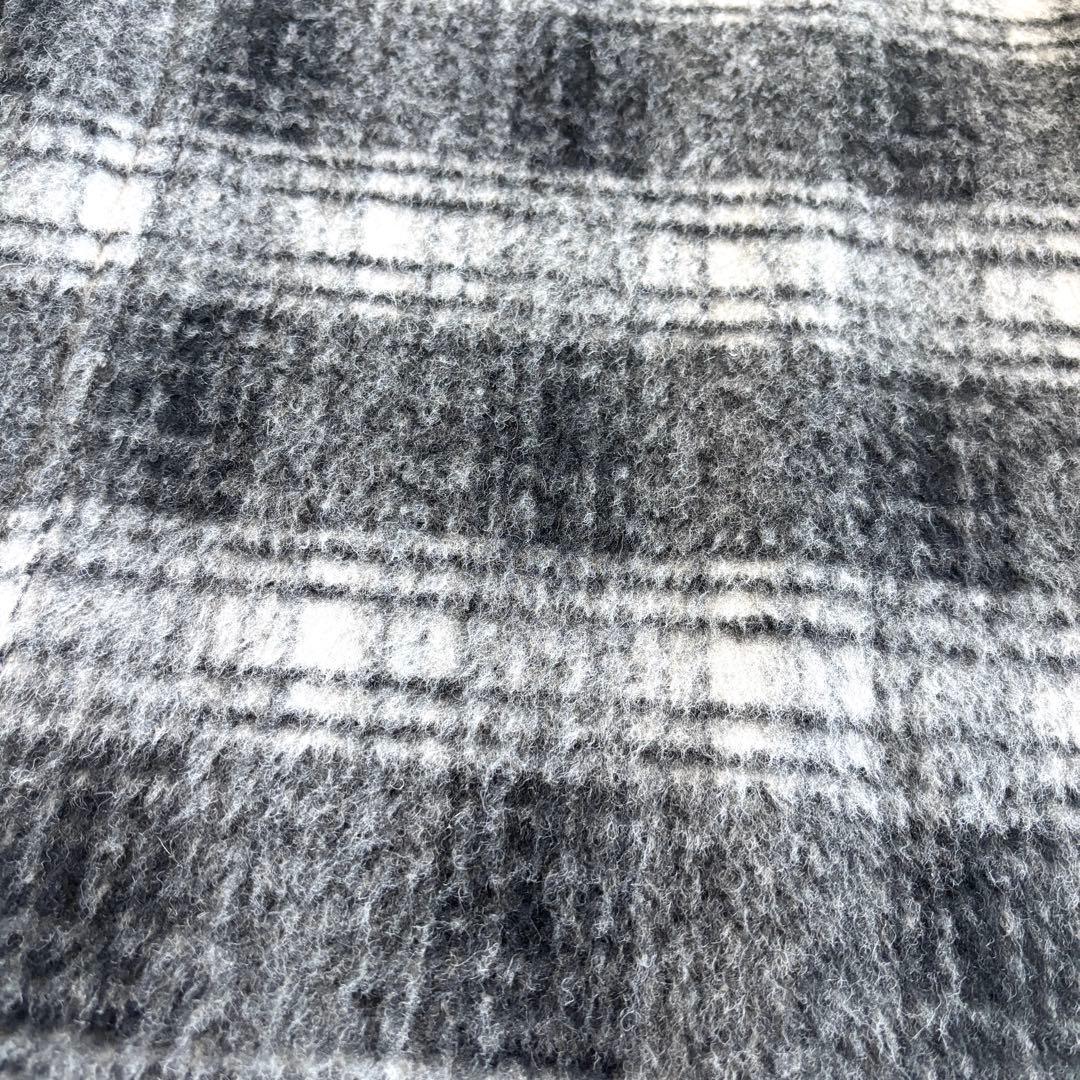 【美品】NBB シャギー チェスターコート ロング ゆったり チェック柄 M