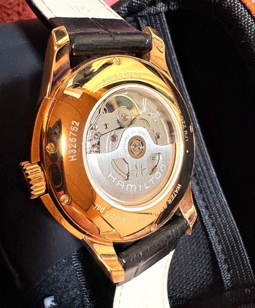 Hamilton オープンハート 自動巻き時計 ゴールド/ブラック