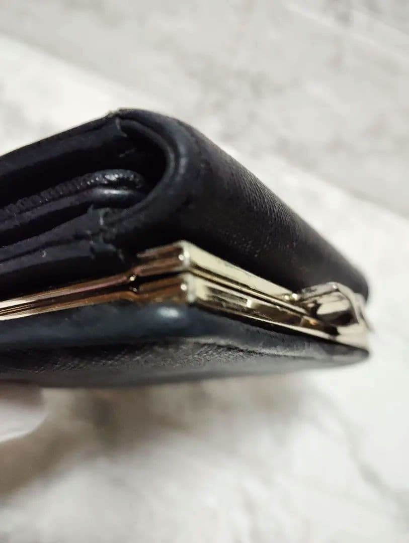 美品　ヴィヴィアン　ウエストウッド　がま口　三つ折り財布　レザー　ブラック