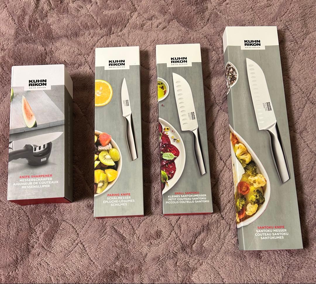 KUHN RIKON ナイフシャープナー&包丁 4点セット　クーンリコン　スイス