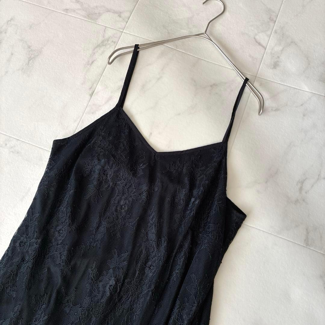 ERMANNO FIRENZE♡レイヤード ニット×レース キャミワンピース 黒