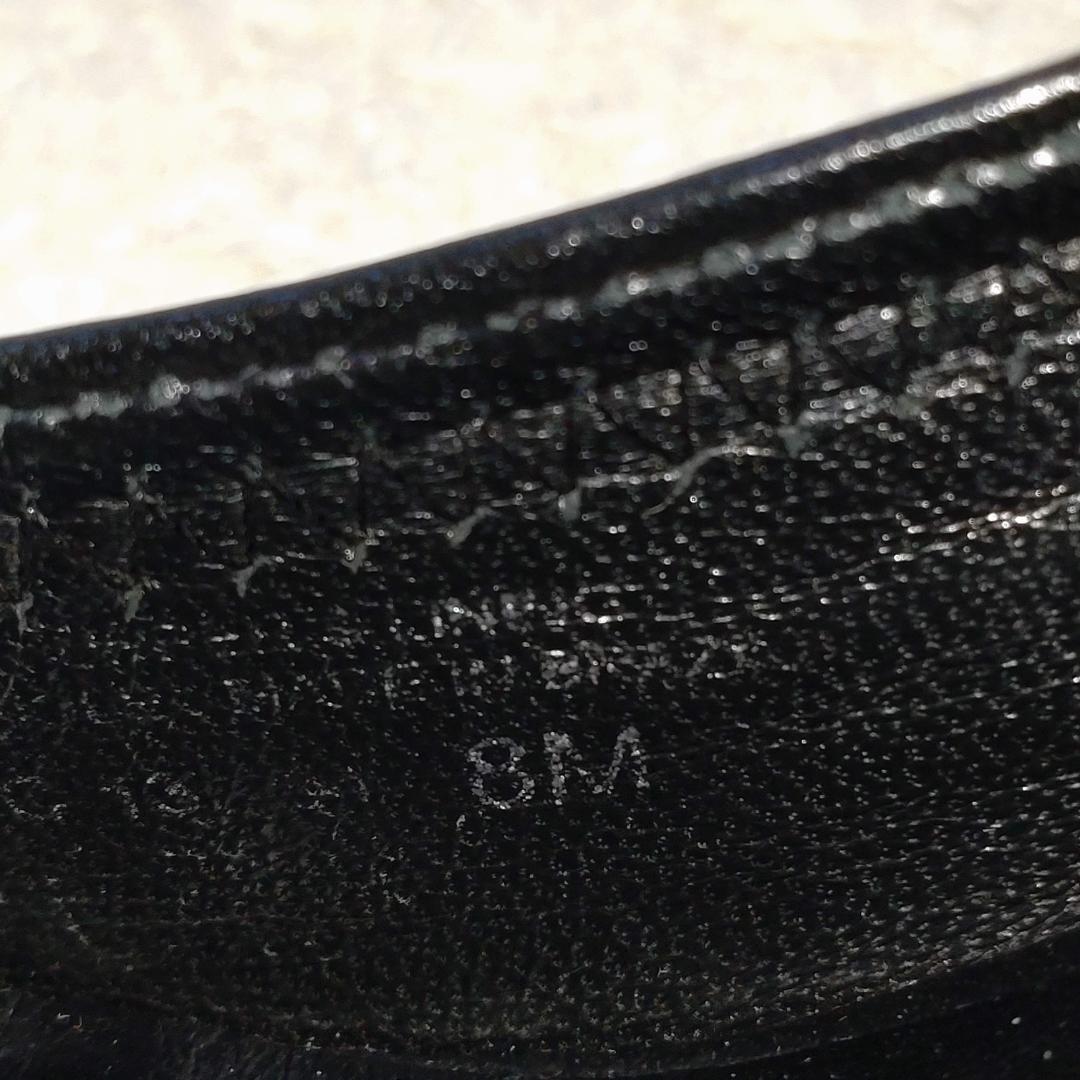 トリーバーチ　サリーウェッジ　ブラックパンプス　ゴールドロゴ　カーフスキン　8M