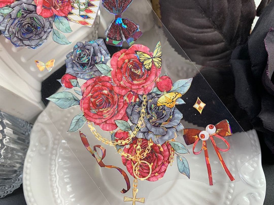 新七天《黯夜玫瑰》 PETテープ　海外マスキングテープ 【1183】