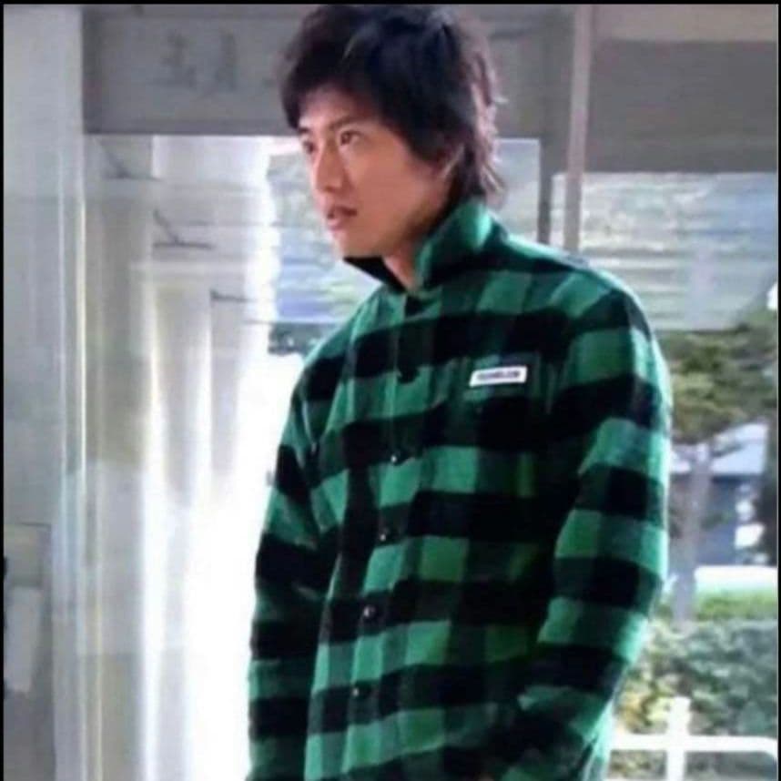 APE ネルシャツ チェック シャツ M 長袖 緑 黒　ドラマ着用風　キムタク