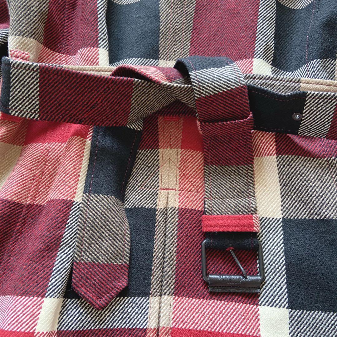 ブラックレーベルクレスト　チェックコート　中綿ライナー付厚手トレンチ　ベルト