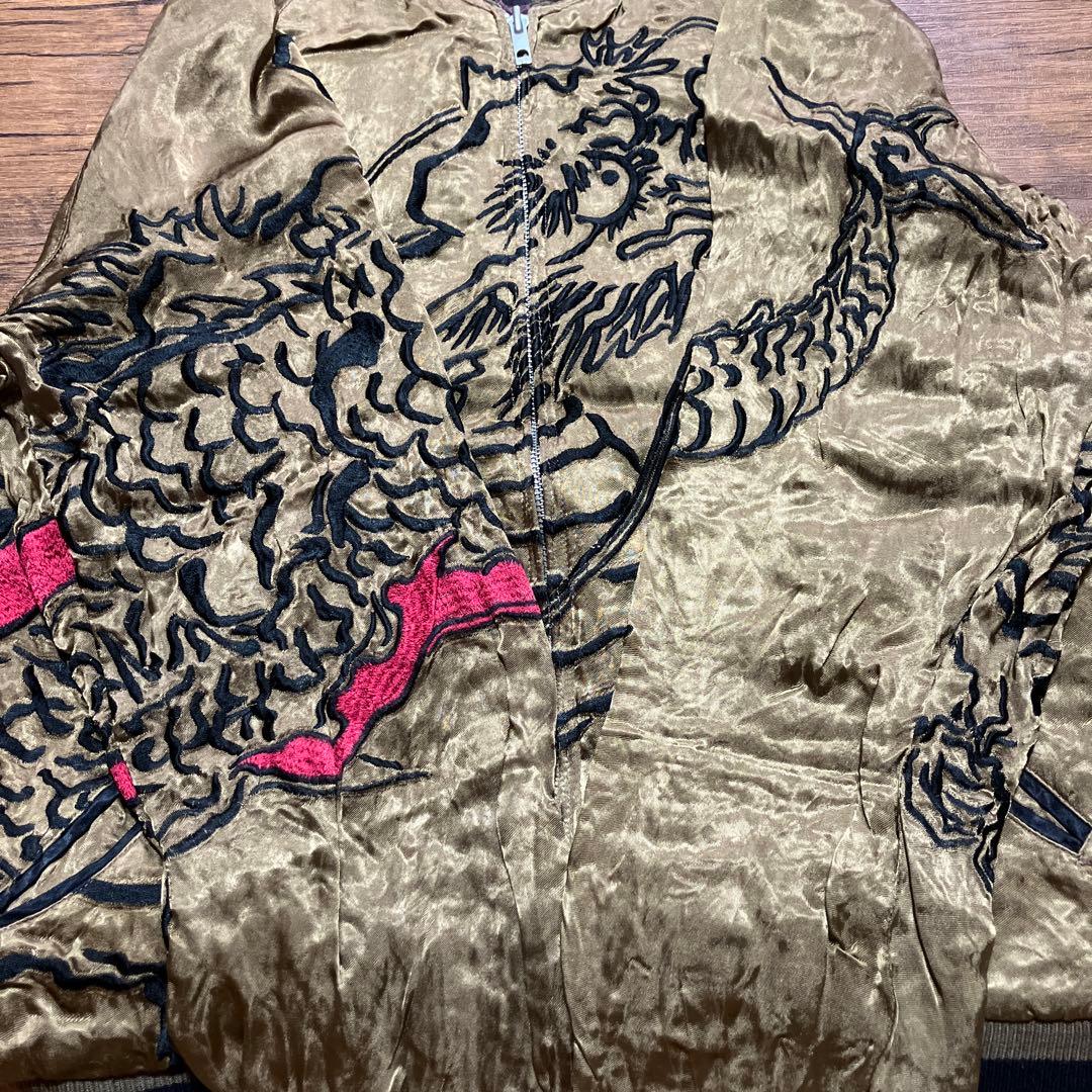 龍桜　スカジャン　リバーシブル　レーヨン　ジャガード織り　龍　竜　雲