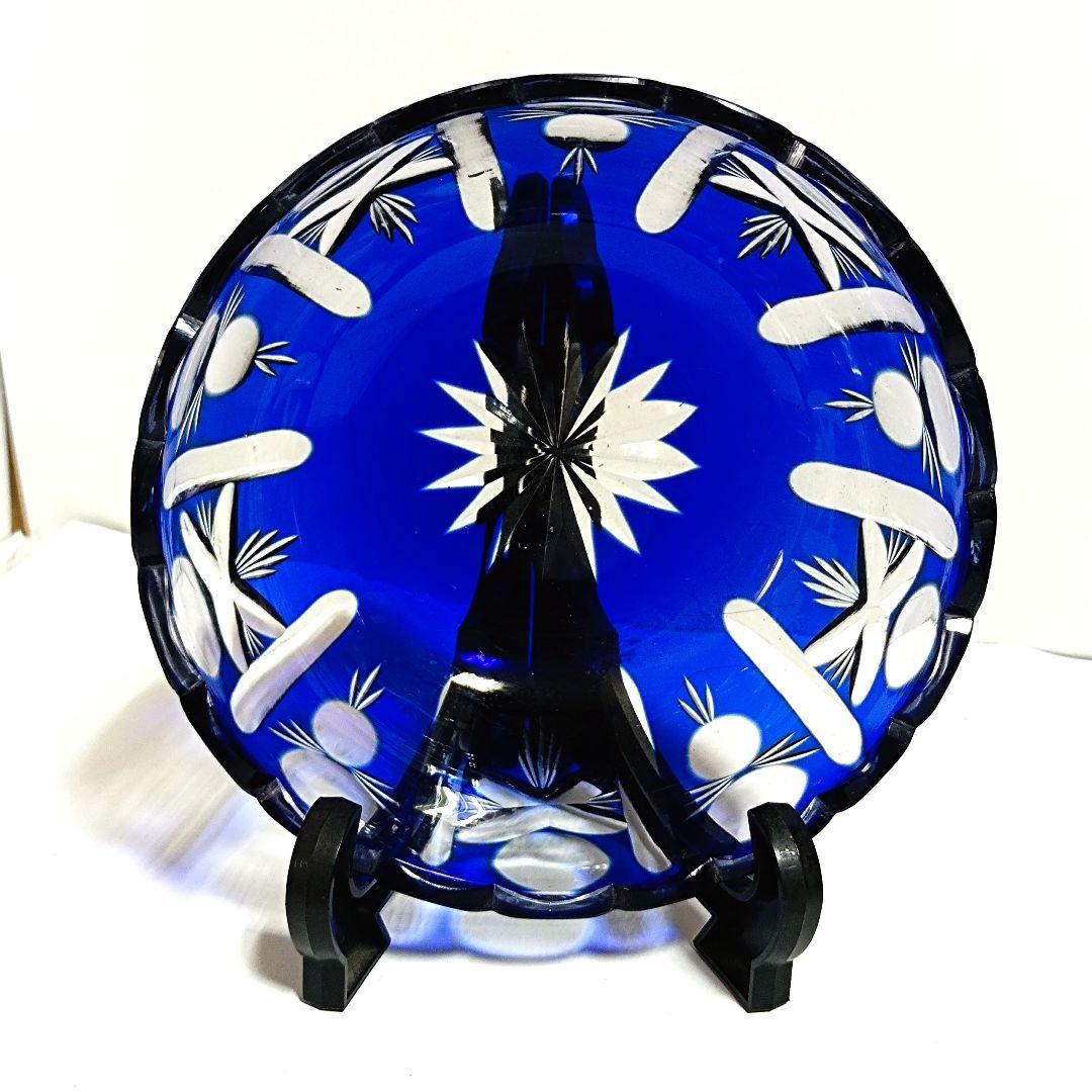 【希少】大正ロマン　切子　ウランガラス　大鉢