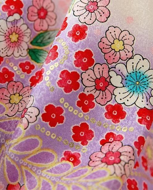 【帯セット】7歳 女の子 着物 七五三　四つ身 7-058