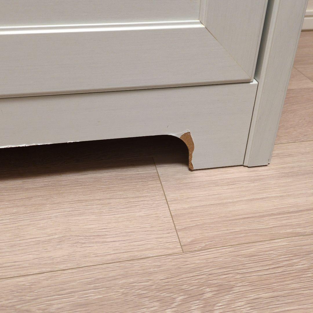 姫　　ホワイト 木製 3段チェスト