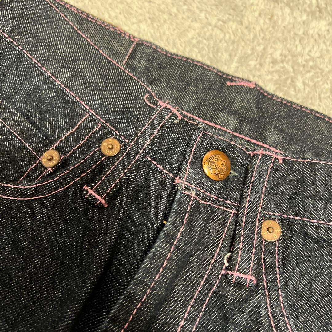 美品✨エビスEVISU　デニム　ピンク　カモメ　ステッチ　ジーンズ24インチ