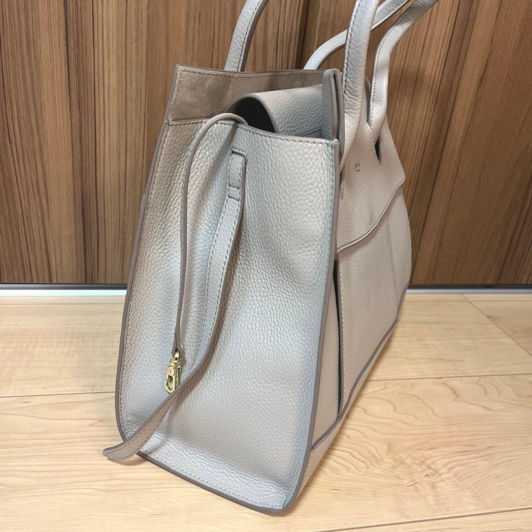 新品LOWELL thingsレザーオープントート牛革 ライトグレー¥29700