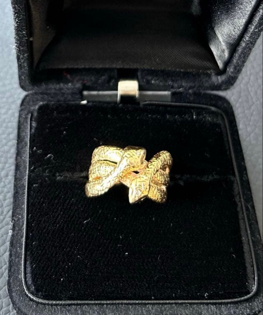 K18スネーク 5g 蛇モチーフ 指輪 11.5号 直径約12mm 11.5号