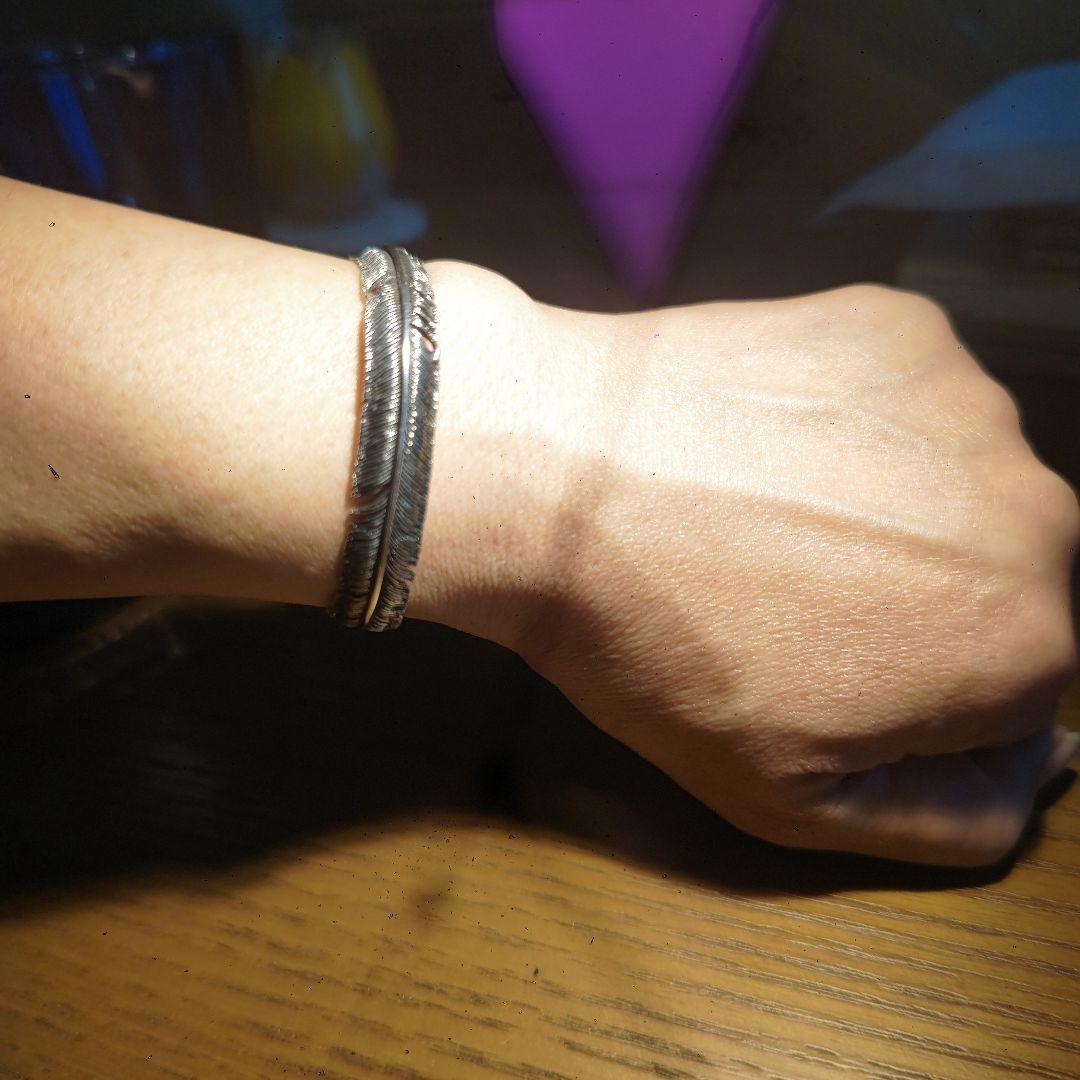 SAADシルバー フェザーブレスレット