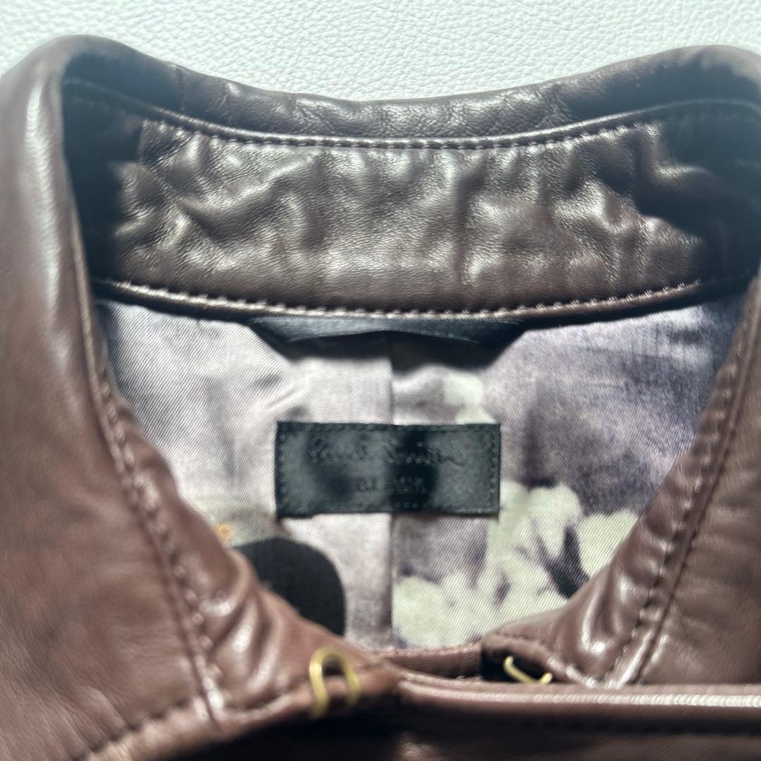 ポールスミス　ポールスミスブラック　レザーコート　ラムレザー　ブラウン　40