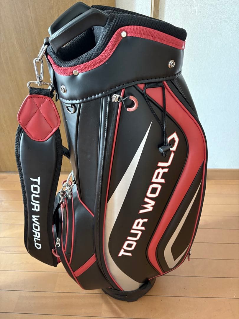 良品　ホンマ　TOUR WORLD キャディバッグ 黒/赤　9インチ