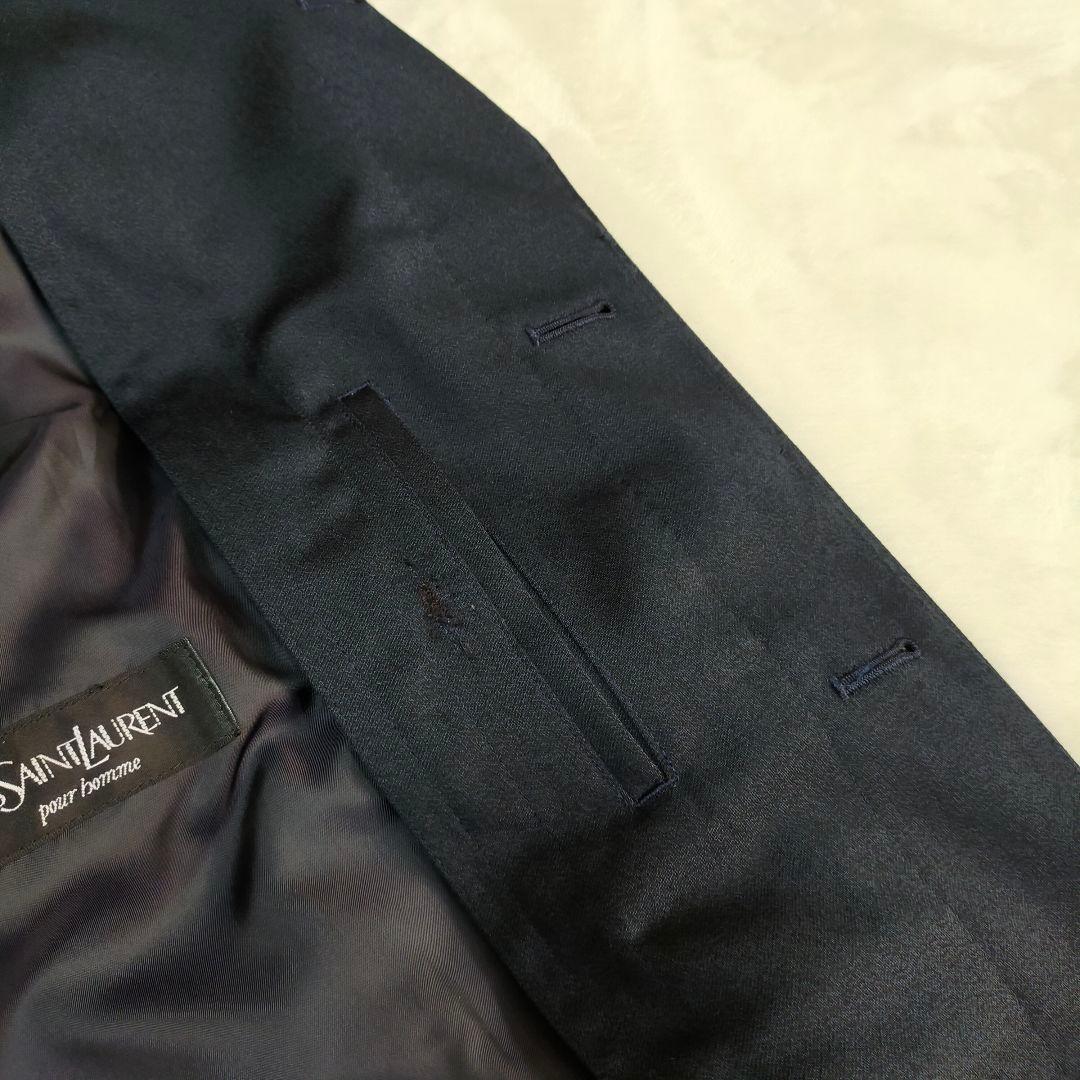 美品　イヴサンローラン　シルク混　ライナー付　ステンカラーコート