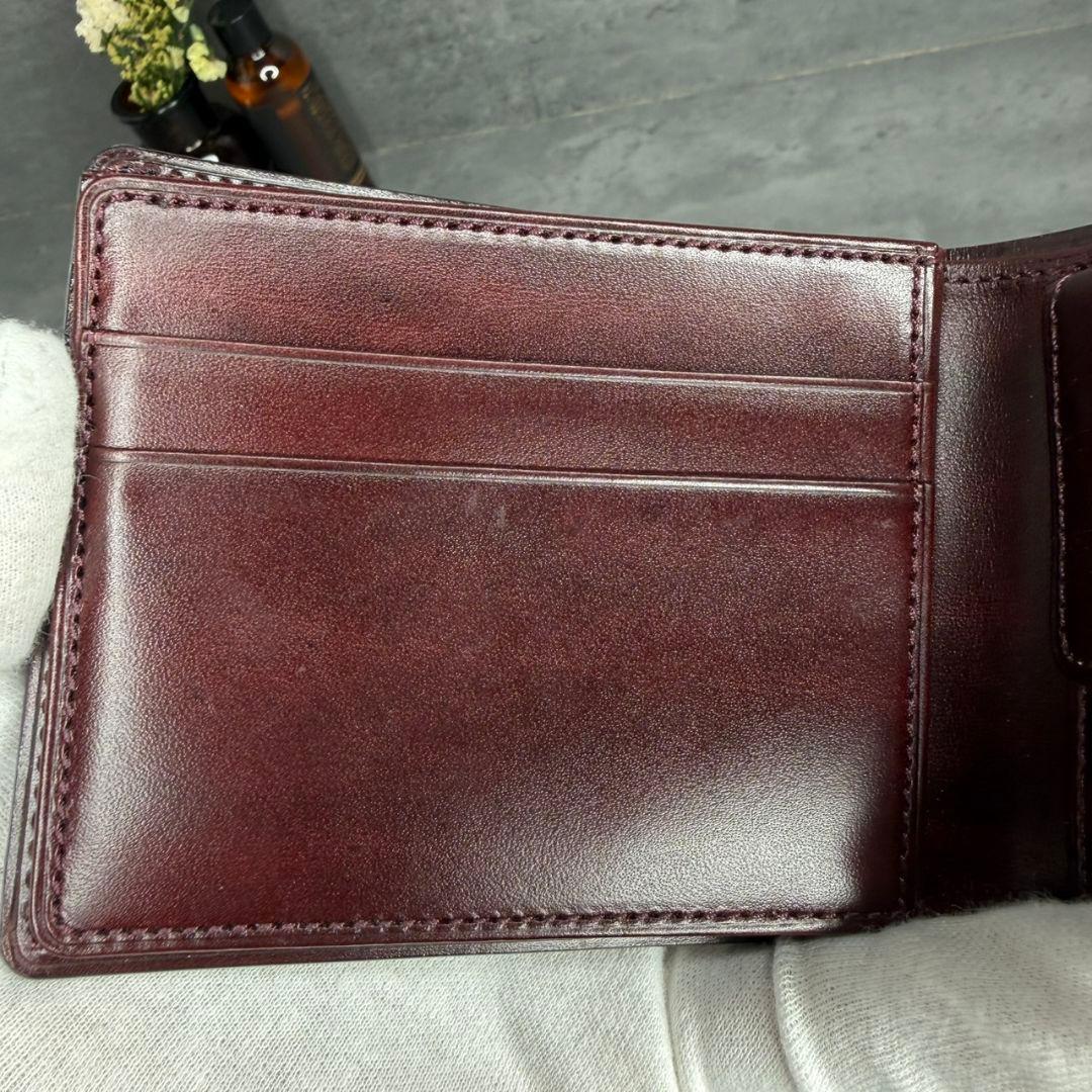 まさたけ　CYPRIS 二つ折り財布 オイルシェルコードバン ベロ付き