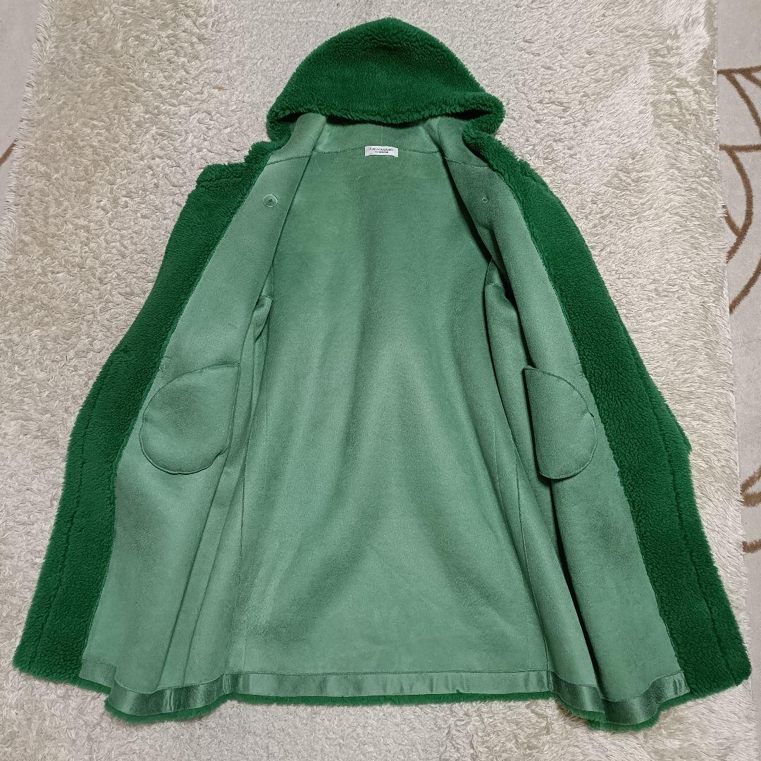 【現行品】美品✨️LIGNAGGIO リナージオ ウール混 フードボアコート 緑