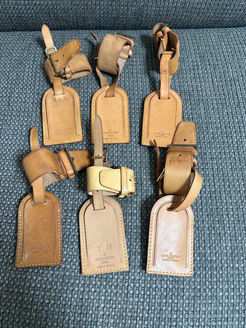 正規品LOUIS VUITTON ルイヴィトンヌメ革ネームタグ6セット