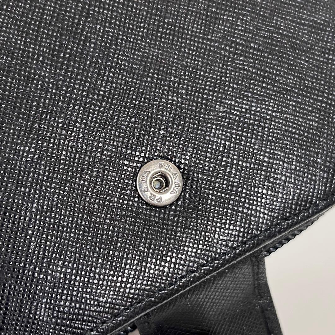 PRADA プラダ サフィアーノ レザー トライアングルロゴ ブラック 財布