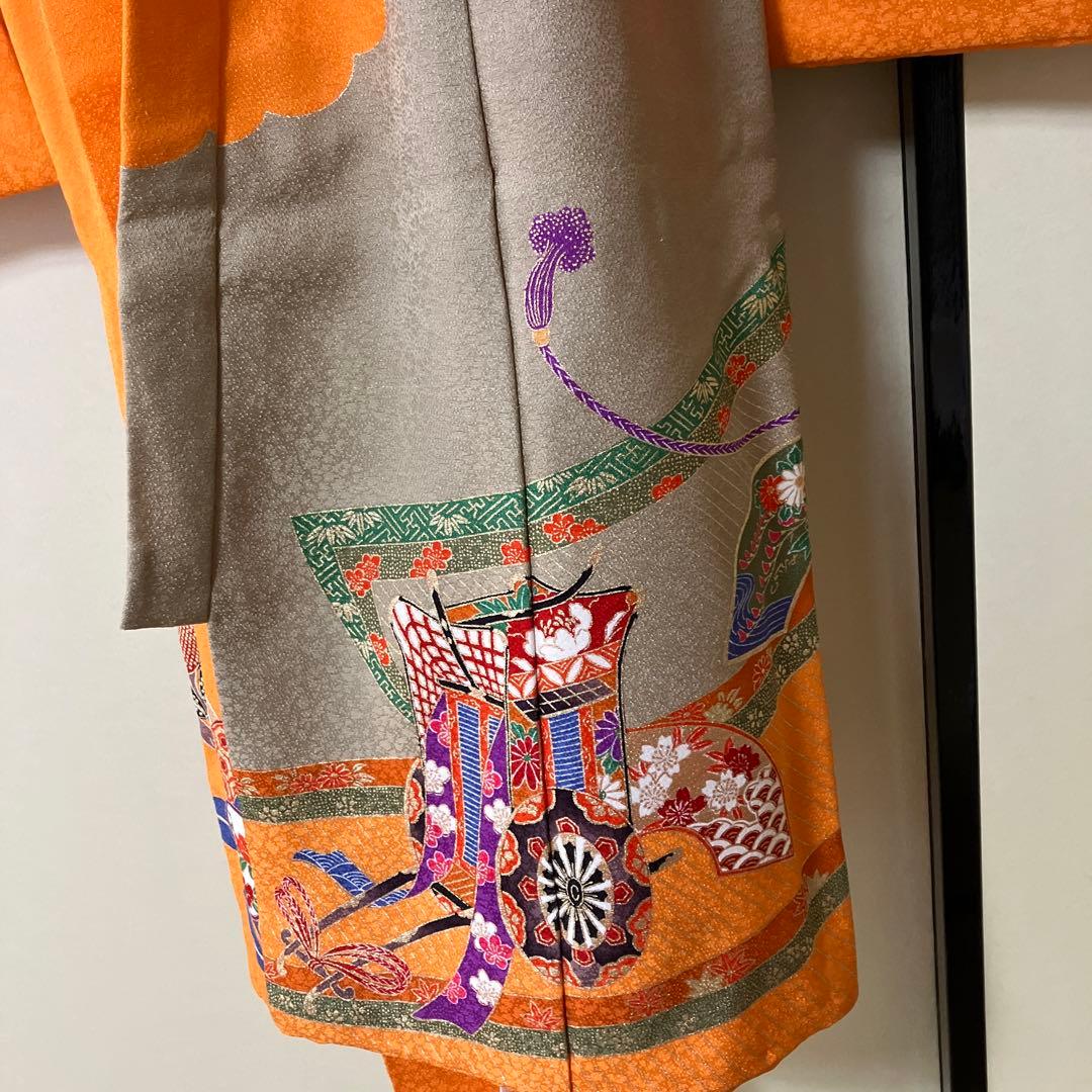 お宮参り女の子　産着　七五三（三歳）　一つ身　長襦袢付き　お祝着　正絹着物のしめ